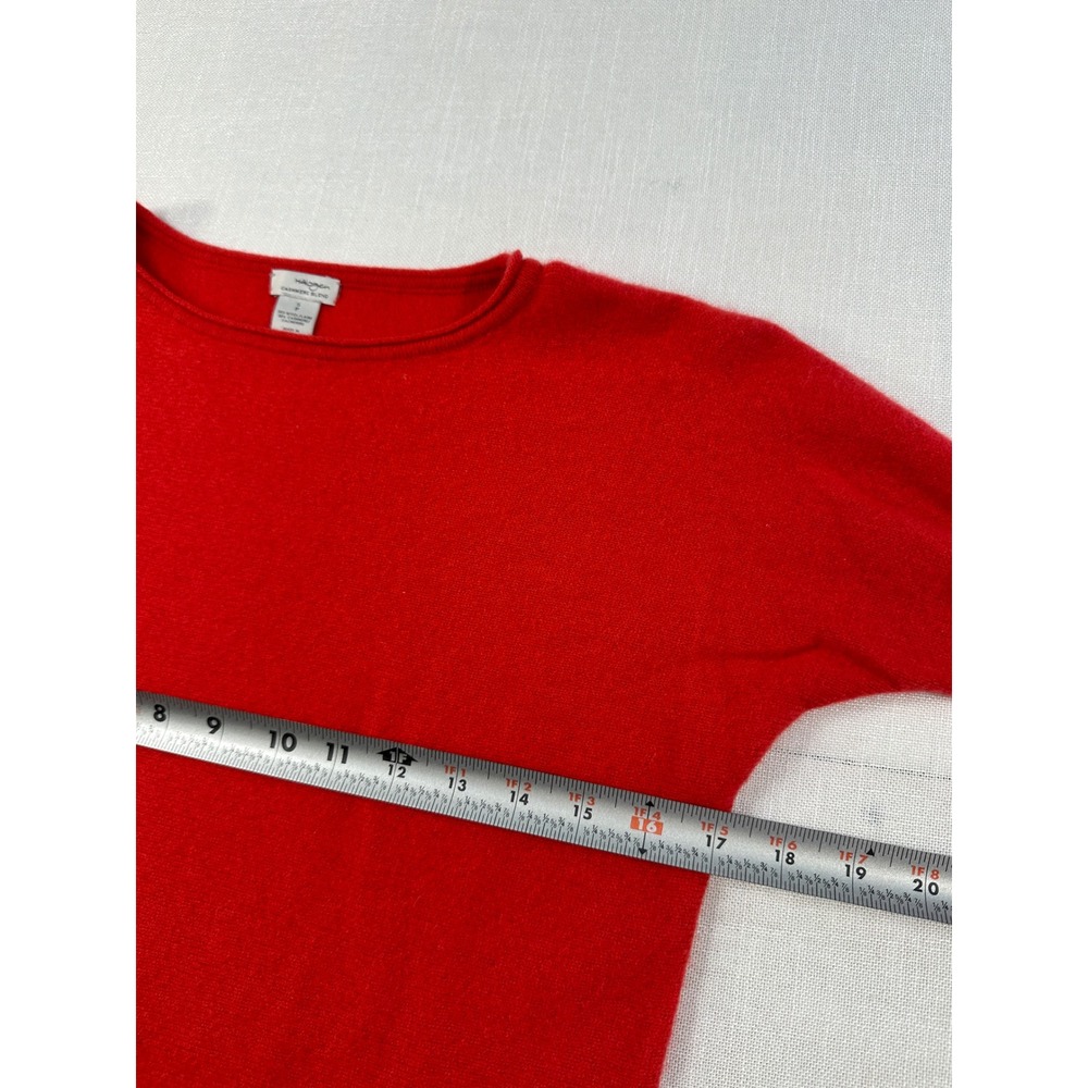 Halogen Womens Red Cashmere Wool Blend Crew Neck High Low Sweater Small - Picture 7 of 8